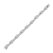 Load image into Gallery viewer, Sterling Silver Rhodium Plated Moissanite Heart Infinity Bracelet