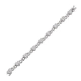 Sterling Silver Rhodium Plated Moissanite Heart Infinity Bracelet