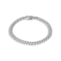 Sterling Silver Rhoidum Plated Monaco Moissanite Stone Bracelet