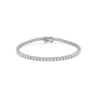Sterling Silver Rhodium Plated Moissanite Tennis Bracelet