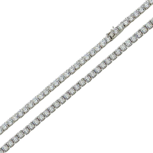 Load image into Gallery viewer, Sterling Silver Rhodium Plated Moissanite Stone Tennis Necklace
