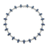 Sterling Silver Rhodium Plated Sapphire Moissanite Infinity Cross Necklace