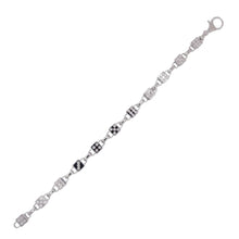 Load image into Gallery viewer, Sterling Silver Rhodium Plated Moissanite 7mm Disc Charm Bracelet