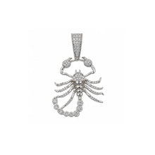 Load image into Gallery viewer, Sterling Silver Rhodium Plated Moissanite Iced Scorpion Pendant