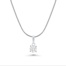 Load image into Gallery viewer, Sterling Silver Rhodium Plated Moissanite Four Prong Pendant