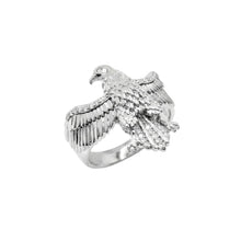 Load image into Gallery viewer, Sterling Silver Rhodium Plated Moissanite Men's Eagle Statement Ring