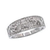 Sterling Silver Rhodium Plated Moissanite Good Luck Charm Pave Crystal Elephant Horseshoe And Owl Band Ring