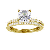 Sterling Silver Gold Plated Moissanite Stackable Bridal Ring