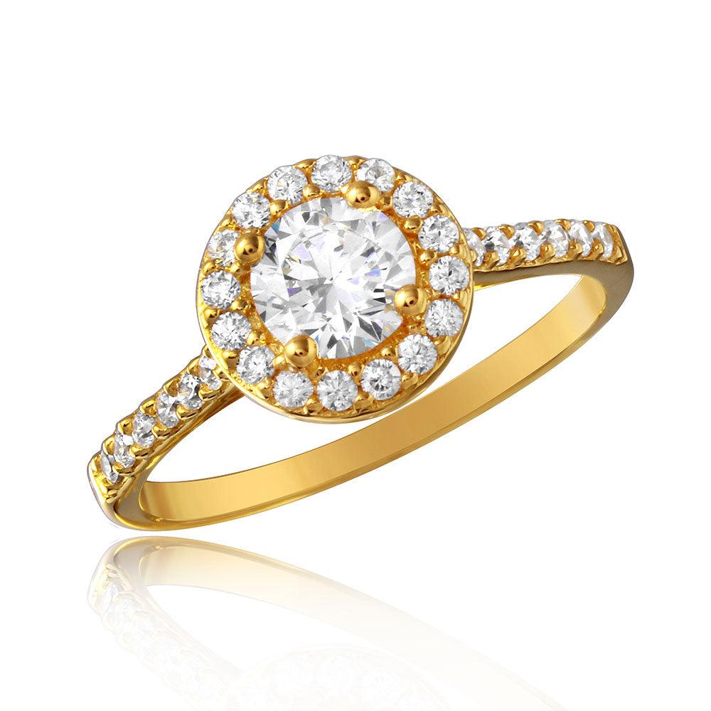 Sterling Silver Gold Plated Moissanite Thin Micro Pave Ring
