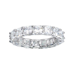 Sterling Silver Rhodium Plated Moissanite Eternity Band Ring
