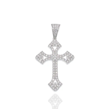 Load image into Gallery viewer, Sterling Silver Rhodium Plated Moissanite Encrusted Pendant