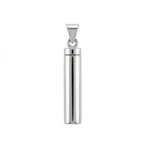 Sterling Silver High Polished Large Cylinder Memorial Screw Top Bail Pendant