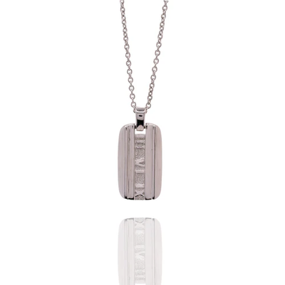 Sterling Silver Rhodium Plated Bar Adjustable Necklace