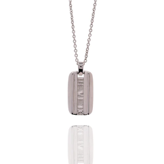 Sterling Silver Rhodium Plated Bar Adjustable Necklace
