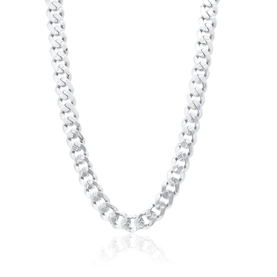 Sterling Silver Rhodium Plated Miami Curb Link Chain