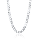 Sterling Silver Rhodium Plated Miami Curb Link Chain