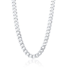 Sterling Silver Rhodium Plated Miami Curb Link Chain