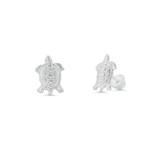 Load image into Gallery viewer, Sterling Silver High Polished Large Turtle Earrings