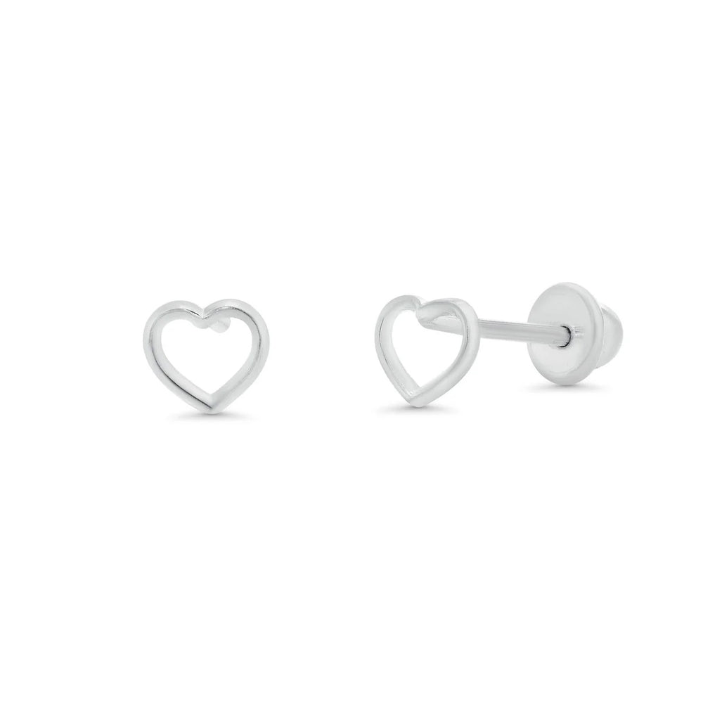 Sterling Silver High Polished Heart Silhouette Earrings