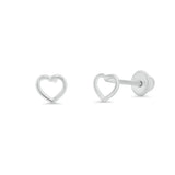 Sterling Silver High Polished Heart Silhouette Earrings