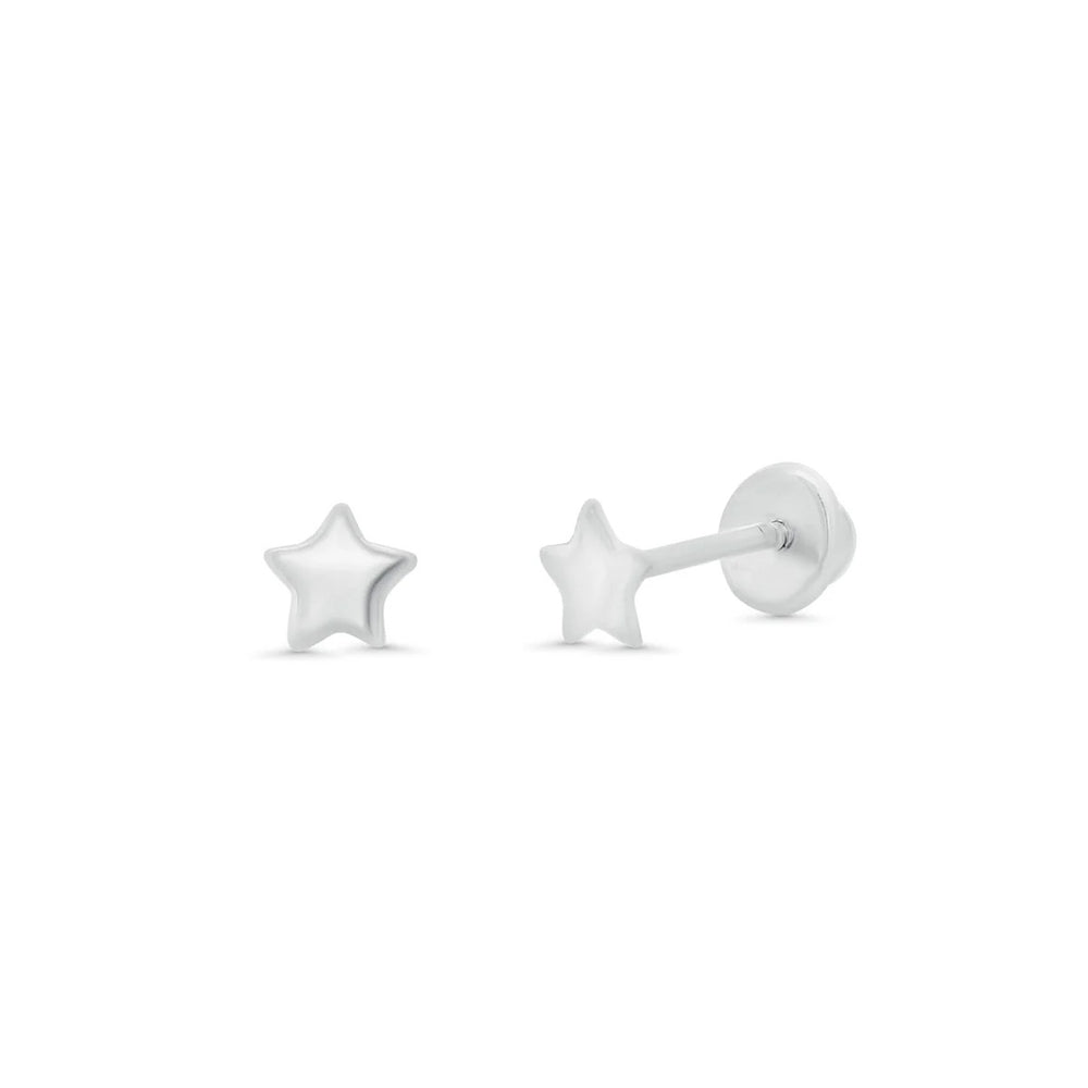 Sterling Silver High Polished Mini Star Earrings