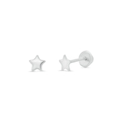 Sterling Silver High Polished Mini Star Earrings