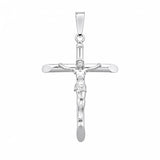 Sterling Silver Rhodium Plated Soldered Bail Cross Pendant