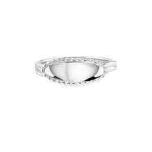 Load image into Gallery viewer, Sterling Silver Rhodium Plated High Polished Oval Bar Enamel Ring