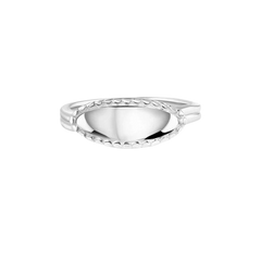 Sterling Silver Rhodium Plated High Polished Oval Bar Enamel Ring