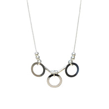 Load image into Gallery viewer, Sterling Silver High Polish Triple Ring and Bar Necklace