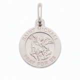 Sterling Silver High Polished Sandblasted Saint Michael Pendant