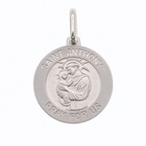 Sterling Silver High Polished Sandblasted Saint Anthony Pendant