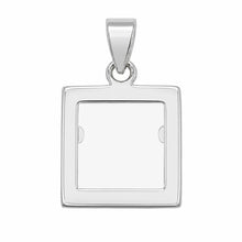 Load image into Gallery viewer, Sterling Silver Rhodium Plated Dainty Square Picture Frame Pendant