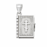 Sterling Silver High Polish Small Russian Bible Pendant