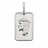 Sterling Silver Jesus Profile Rectangle Pendant