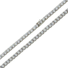 Load image into Gallery viewer, Sterling Silver Rhodium Plated Clear CZ Round 4mm CZ Tennis Necklace and Bracelet