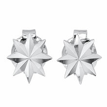 Load image into Gallery viewer, Sterling Silver Rhodium Plated Diamond Cut Starburst Stud Earrings