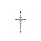 Sterling Silver Rhodium Plated Classic Jesus Crucifix Cross Pendant