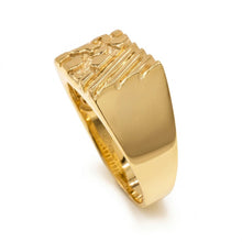 Load image into Gallery viewer, Sterling Silver Gold Plated Men's Diagonal Nugget Ring