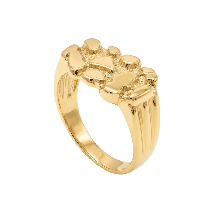 Sterling Silver Gold Plated Classic Nugget Ring