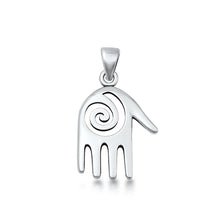 Load image into Gallery viewer, Sterling Silver Oxidized Hand and Spiral Pendant