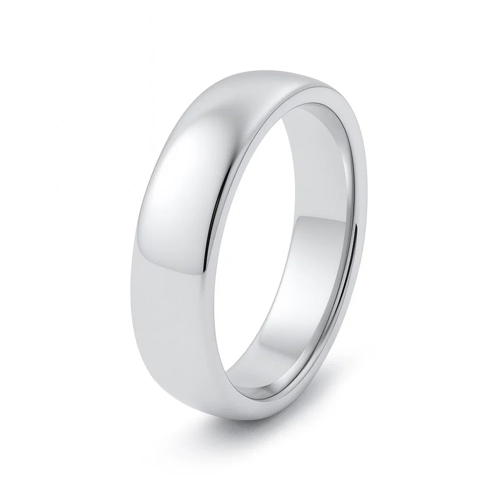 Sterling Silver High Polish 5mm Wedding Band Ring