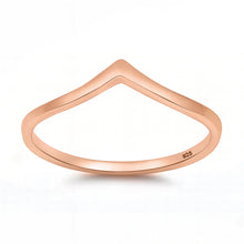 Load image into Gallery viewer, Sterling Silver Rose Gold Plated Chevron Design Band Ring with Face Height of 5MM