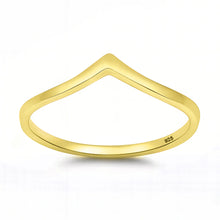 Load image into Gallery viewer, Sterling Silver Yellow Gold Plated Chevron Design Band Ring with Face Height of 5MM