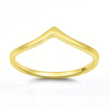 Sterling Silver Yellow Gold Plated Chevron Design Band Ring with Face Height of 5MM