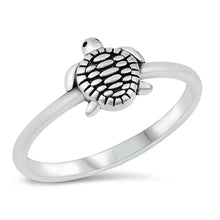 Load image into Gallery viewer, Sterling Silver Oxidized Turtle Ring