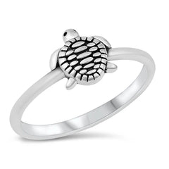 Sterling Silver Oxidized Turtle Ring