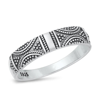Sterling Silver Oxidized Bali Ring-5mm