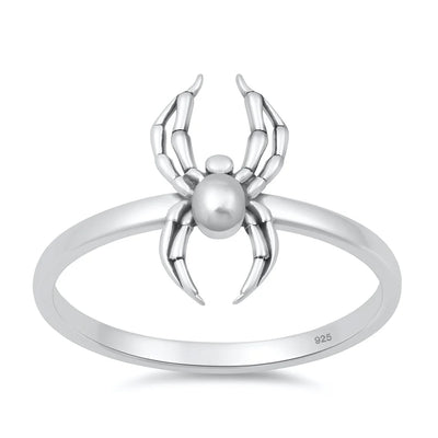 Sterling Silver Oxidized And Polished 14.6mm Spider Ring