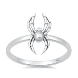 Sterling Silver Oxidized And Polished 14.6mm Spider Ring